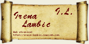 Irena Lambić vizit kartica